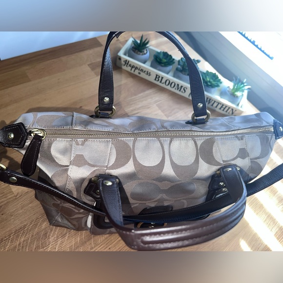 Coach signature large sateen and leather book tote bag - Picture 5 of 16